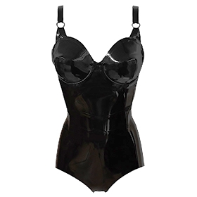 Atsuko Kudo Latex 50’s Cup Body with Boning in Supatex Black