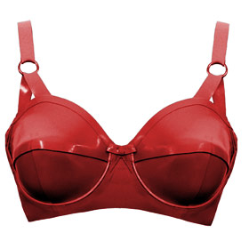 Atsuko Kudo Latex 50’s Cup Bra in Supatex Red