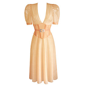 Atsuko Kudo Latex Alejandra Dress in Semi-Trans Peach