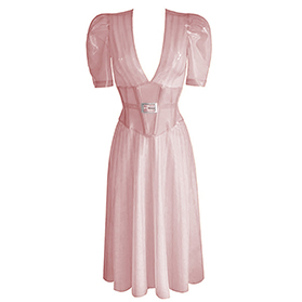 Atsuko Kudo Latex Alejandra Dress in Semi-Trans Pink