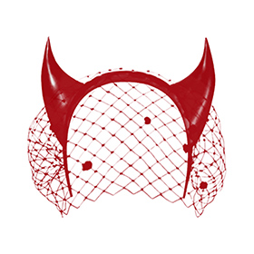 Atsuko Kudo Latex Alice Band in Supatex Red