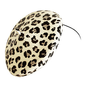 Atsuko Kudo Latex Beret in White Leopard