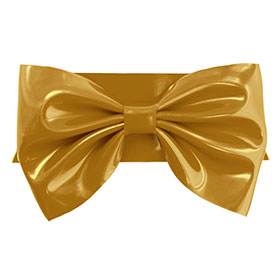 Atsuko Kudo Latex Bow Belt in Antique Gold