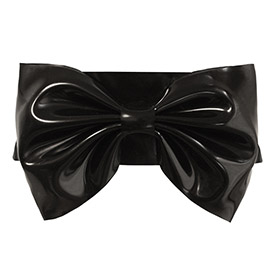 Atsuko Kudo Latex Bow Belt in Supatex Black