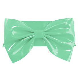 Atsuko Kudo Latex Bow Belt in Supatex Jade Green
