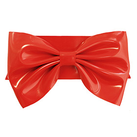 Atsuko Kudo Latex Bow Belt in Supatex Red