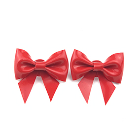 Atsuko Kudo Latex Bow Earrings in Supatex Red