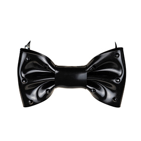 Atsuko Kudo Latex Bow Tie in Supatex Black