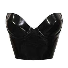 Atsuko Kudo Latex Candy Cup Basque W Top in Supatex Black