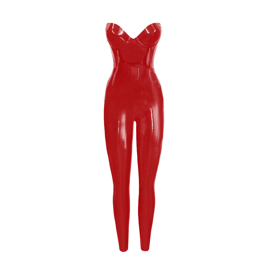 Atsuko Kudo Latex Candy Cup Catsuit in Supatex Red