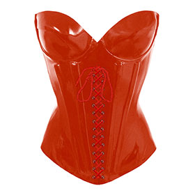 Atsuko Kudo Latex Candy Cup Corset in Supatex Red
