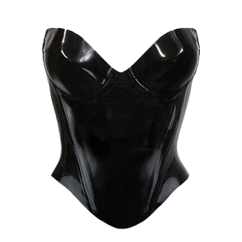 Atsuko Kudo Latex Candy Cup V Top in Supatex Black