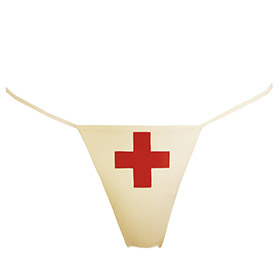 Atsuko Kudo Latex Cherry G-String in supatex white