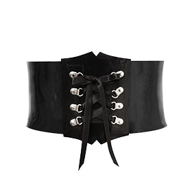 Atsuko Kudo Latex Cincher Belt in Supatex Black