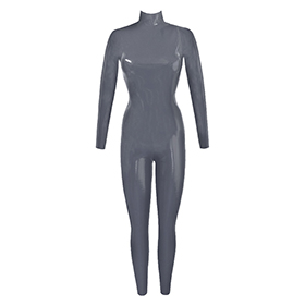 Atsuko Kudo Latex Classic Catsuit in pearlsheen pewter
