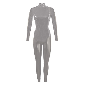 Atsuko Kudo Latex Classic Catsuit in pearlsheen silver