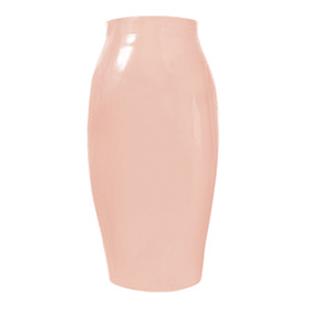 Atsuko Kudo Latex Crystal Pencil Skirt in Supatex Baby Pink
