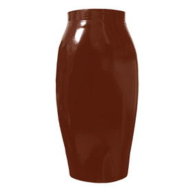 Atsuko Kudo Latex Crystal Pencil Skirt in supatex dark brown