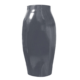 Atsuko Kudo Latex Crystal Pencil Skirt in Pearlsheen Pewter