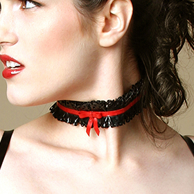 Atsuko Kudo Latex DDF Choker in Supatex Black
