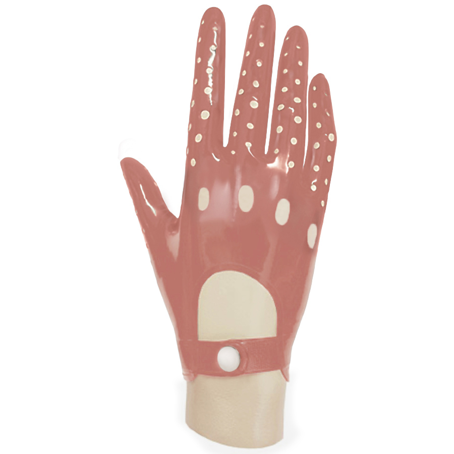 Atsuko Kudo Latex Deluxe Driving Gloves in Supatex Light Brown