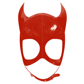 Atsuko Kudo Latex Devil Hood in Supatex Red