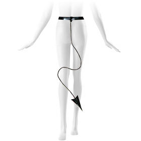 Atsuko Kudo Latex Devil Tail in black