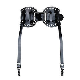 Atsuko Kudo Latex Diana Lace Waist Belt in Supatex Black