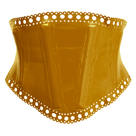 Atsuko Kudo Latex Diana Lace Waspie in Antique Gold