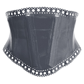 Atsuko Kudo Latex Diana Lace Waspie in Pearlsheen Pewter