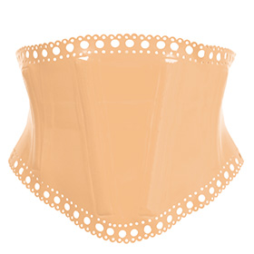 Atsuko Kudo Latex Diana Lace Waspie in Porcelaine