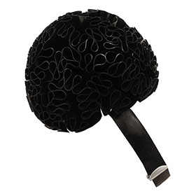 Atsuko Kudo Latex Dominique Pom Pom Hat in Supatex Black