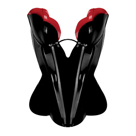 Atsuko Kudo Latex Double Tulip Cup Corset in supatex black