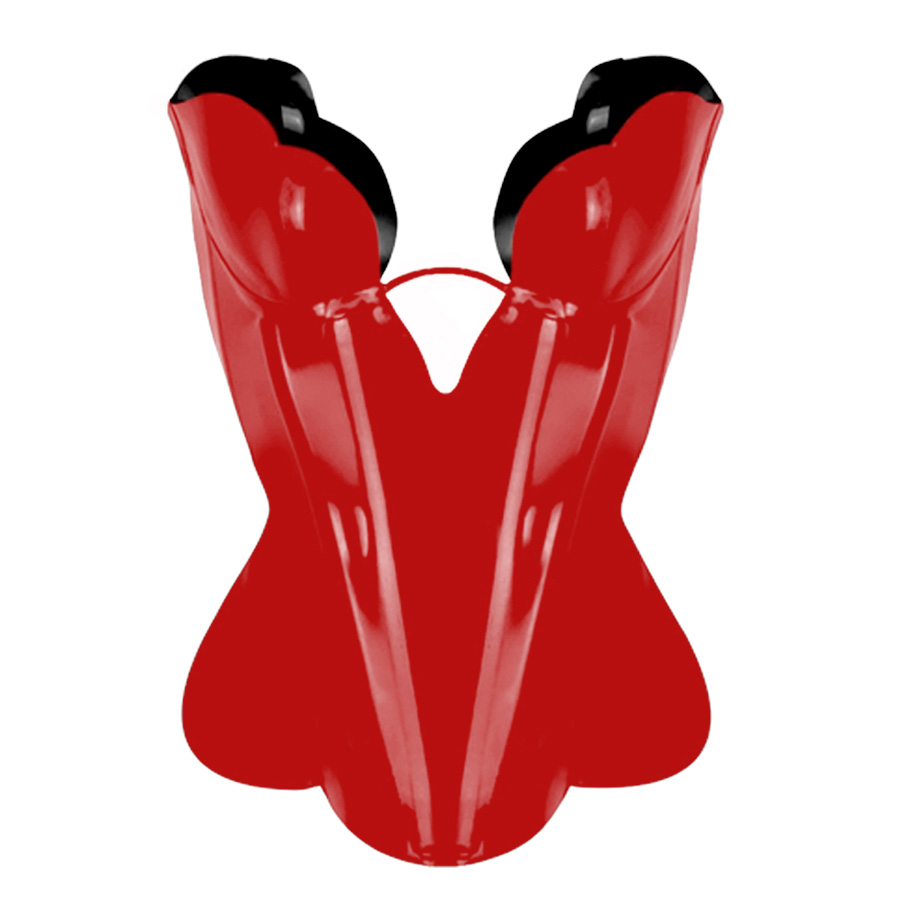 Atsuko Kudo Latex Double Tulip Cup Corset in Red