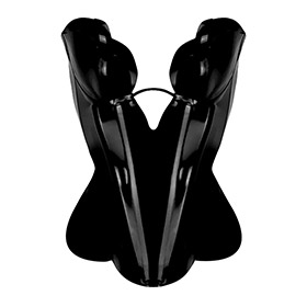 Atsuko Kudo Latex Double Tulip Cup Corset in supatex black