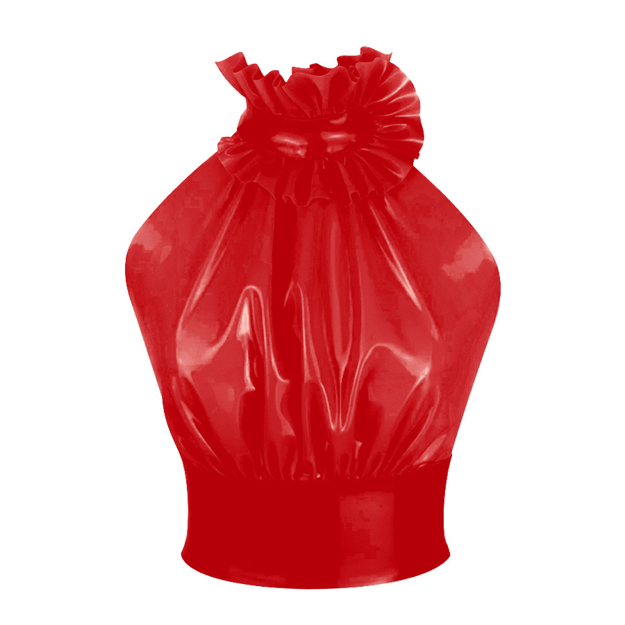 Atsuko Kudo Latex ドラマフリルトップ in 