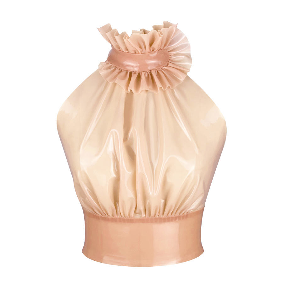 Atsuko Kudo Latex ドラマフリルトップ in 