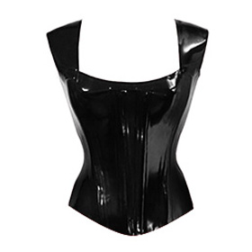 Atsuko Kudo Latex Eden Corset Top in supatex black