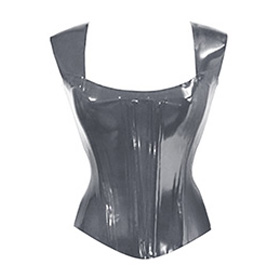 Atsuko Kudo Latex Eden Corset Top in pearlsheen pewter