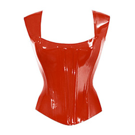 Atsuko Kudo Latex Eden Corset Top in supatex red
