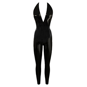 Atsuko Kudo Latex Encounter Open Back Catsuit in supatex black