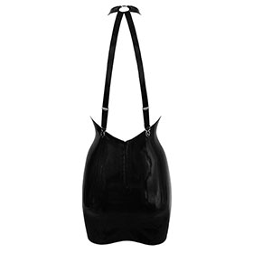 Atsuko Kudo Latex Encounter Open Back Mini Dress in Supatex Black