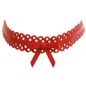 Atsuko Kudo Latex Filigree Lace Choker in Supatex Red