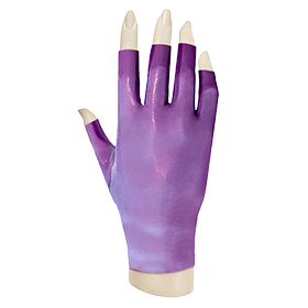 Atsuko Kudo Latex Finger Tipless Wrist Gloves in Semi-Trans Lilac