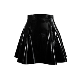 Atsuko Kudo Latex Flared Mini Skirt in Supatex Black