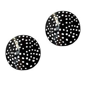 Atsuko Kudo Latex Round Flower Filigree Pasties  in Supatex Black