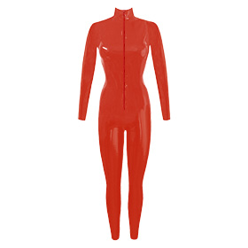 Atsuko Kudo Latex Front Zip Catsuit in Supatex Red