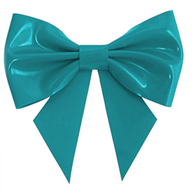 Atsuko Kudo Latex Hair Bow in Vibrant Turquoise