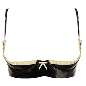 Atsuko Kudo Latex 1/2 Cup Bra in Supatex Black