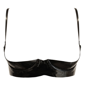 Atsuko Kudo Latex 1/2 Cup Bra in Black